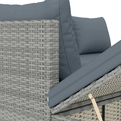 Outsunny Conjunto De Jardín De Ratán De 3 Piezas Respaldo Ajustable Gris_4