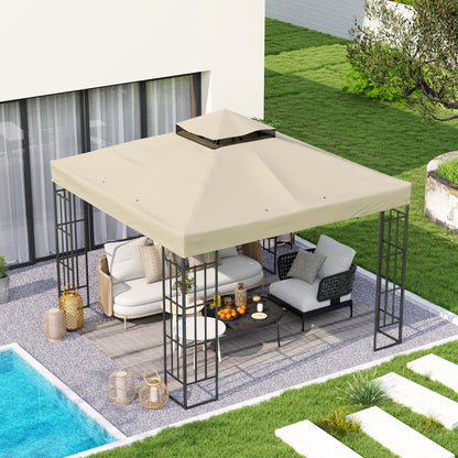 Outsunny Techo De Repuesto Para Cenador 3x3 M Con Techo Doble Protección Uv 30+_1