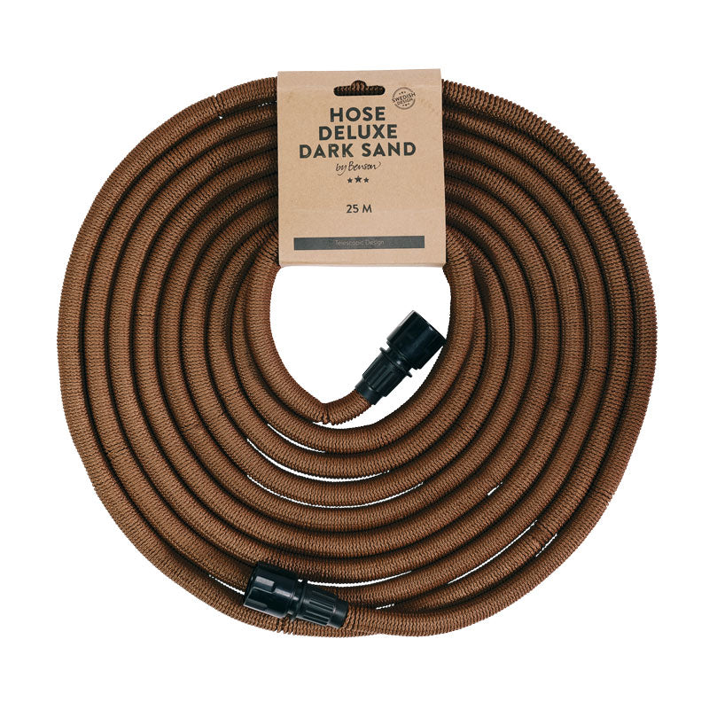 Manguera De Riego Deluxe - Dark Sand, 25 M, Tejido, Látex, Se Expande Con El Agua._0