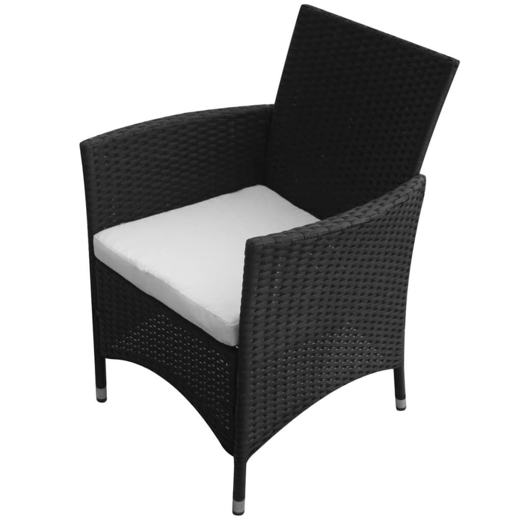 Vidaxl Set Comedor De Jardín 5 Piezas Y Cojines Ratán Sintético Negro_3