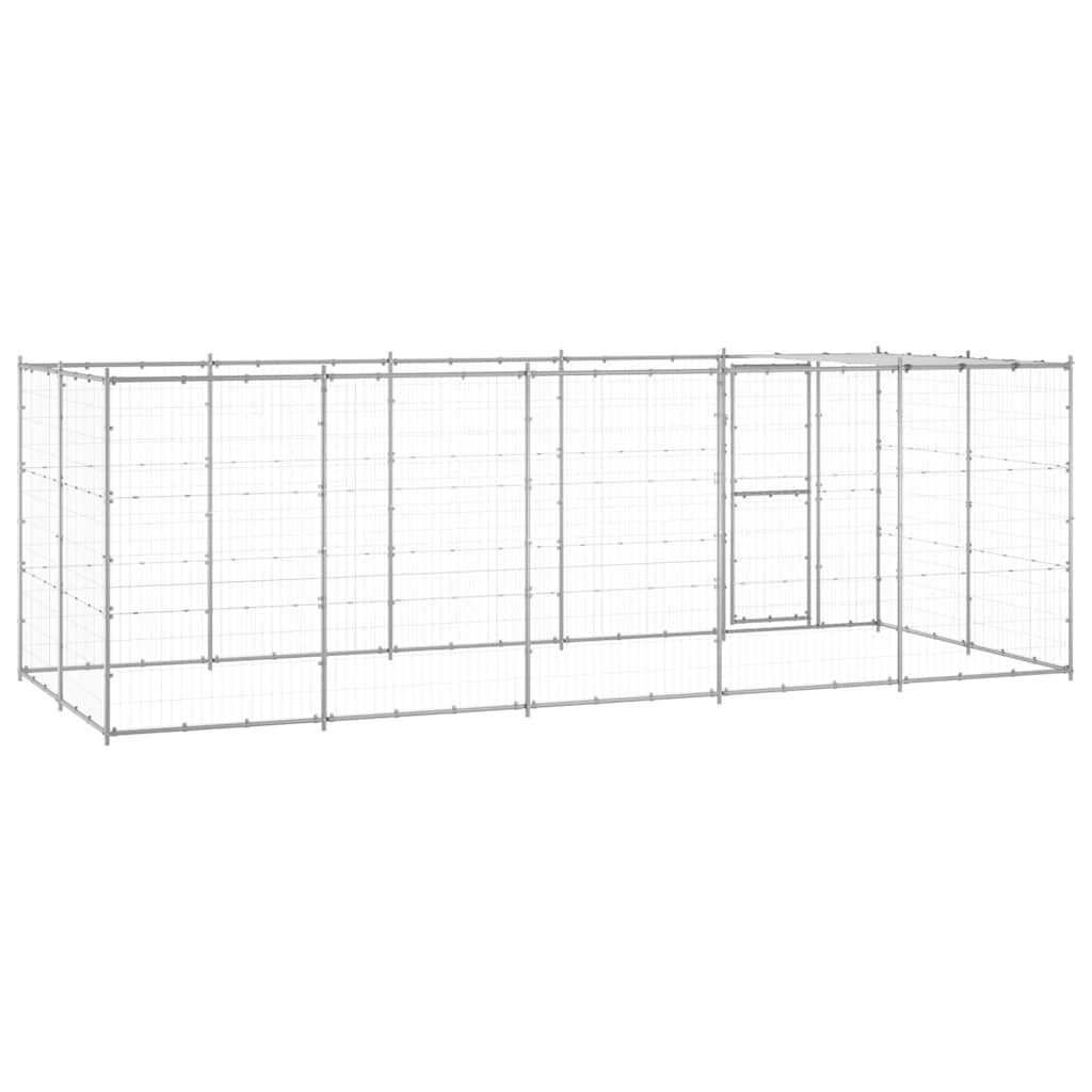 Perrera De Exterior De Acero Galvanizado Con Techo 12,1 M²_5