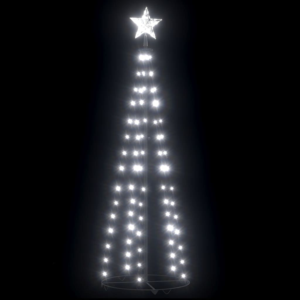 Vidaxl Árbol De Navidad Cónico 84 Led Blanco Frío 50x150 Cm_0