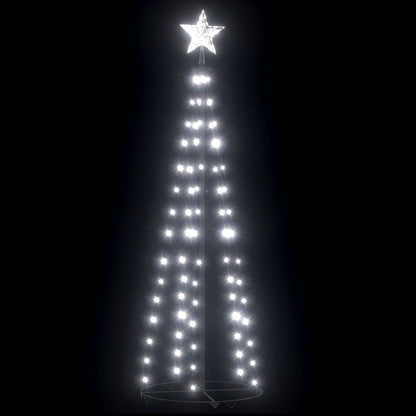 Vidaxl Árbol De Navidad Cónico 84 Led Blanco Frío 50x150 Cm_0