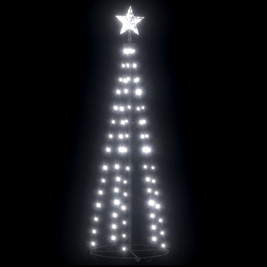 Vidaxl Árbol De Navidad Cónico 84 Led Blanco Frío 50x150 Cm_0