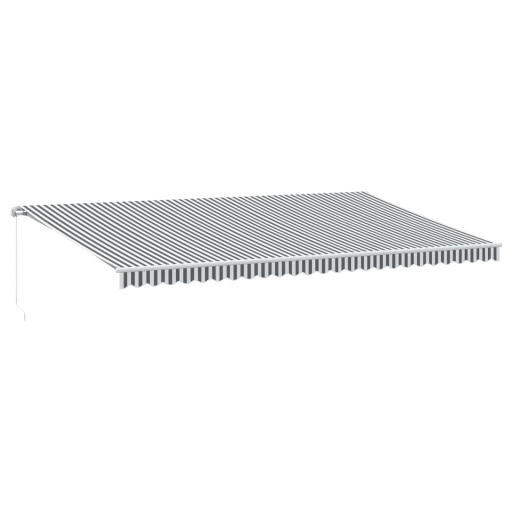 Toldo Retráctil Manual Gris Antracita Y Blanco 600x350 Cm_0