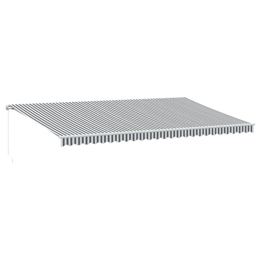 Toldo Retráctil Manual Gris Antracita Y Blanco 600x350 Cm_0