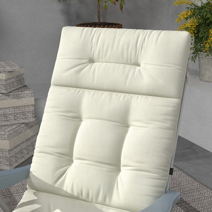 Outsunny Cojín Para Tumbona De 1 Plaza 200x60x13 Cm Para Jardín Terraza Crema_4
