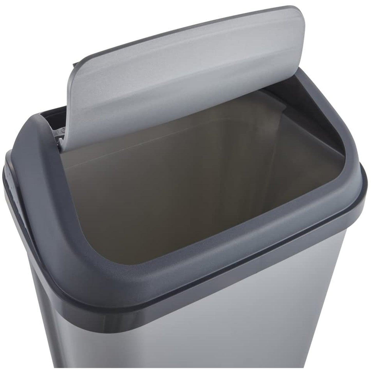 Cubo De Basura Con Tapa Basculante, 50 L, Swantje, Plateado