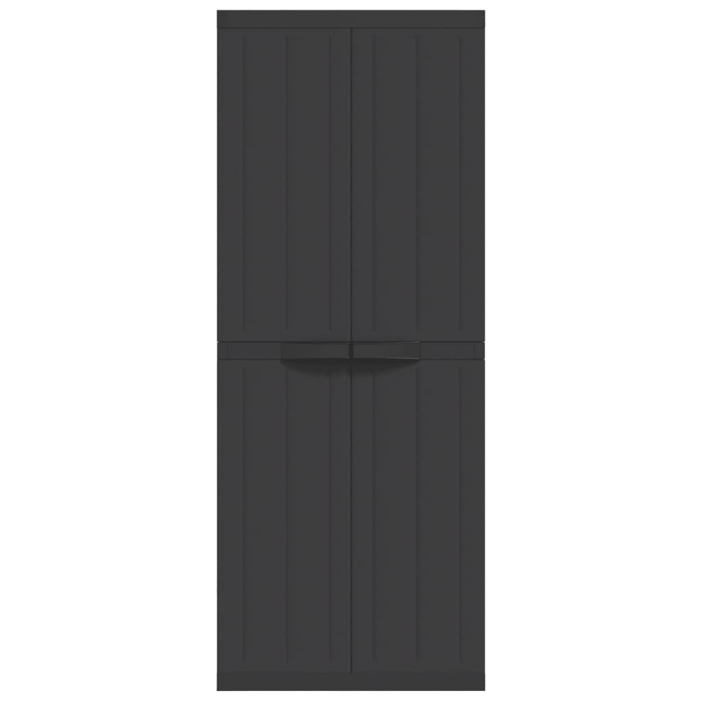Armario De Almacenaje Exterior Pp Negro 65x37x165 Cm_3