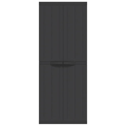 Armario De Almacenaje Exterior Pp Negro 65x37x165 Cm_3