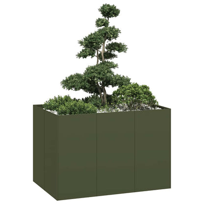 Jardinera Acero Verde Oliva 120x80x80 Cm_1