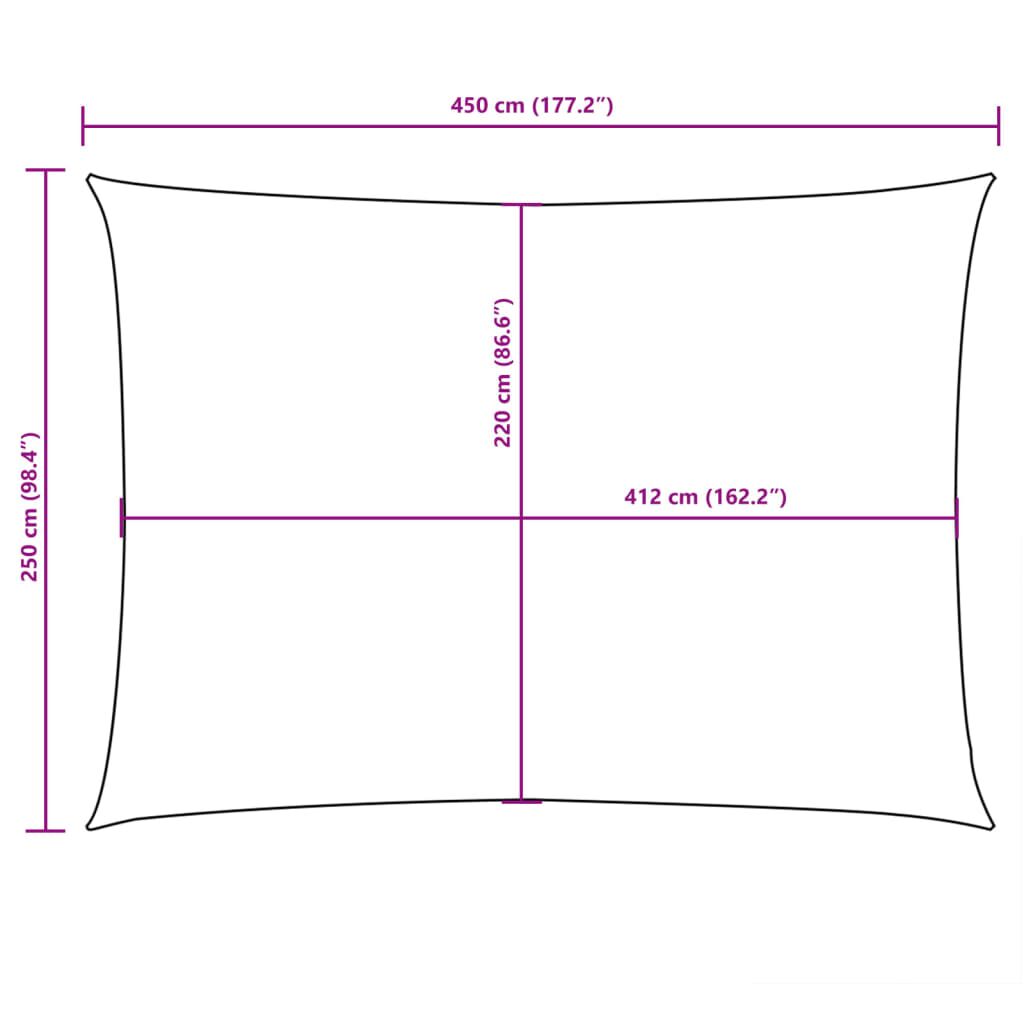 Vidaxl Toldo De Vela Rectangular Tela Oxford Color Crema 2,5x4,5 M_2