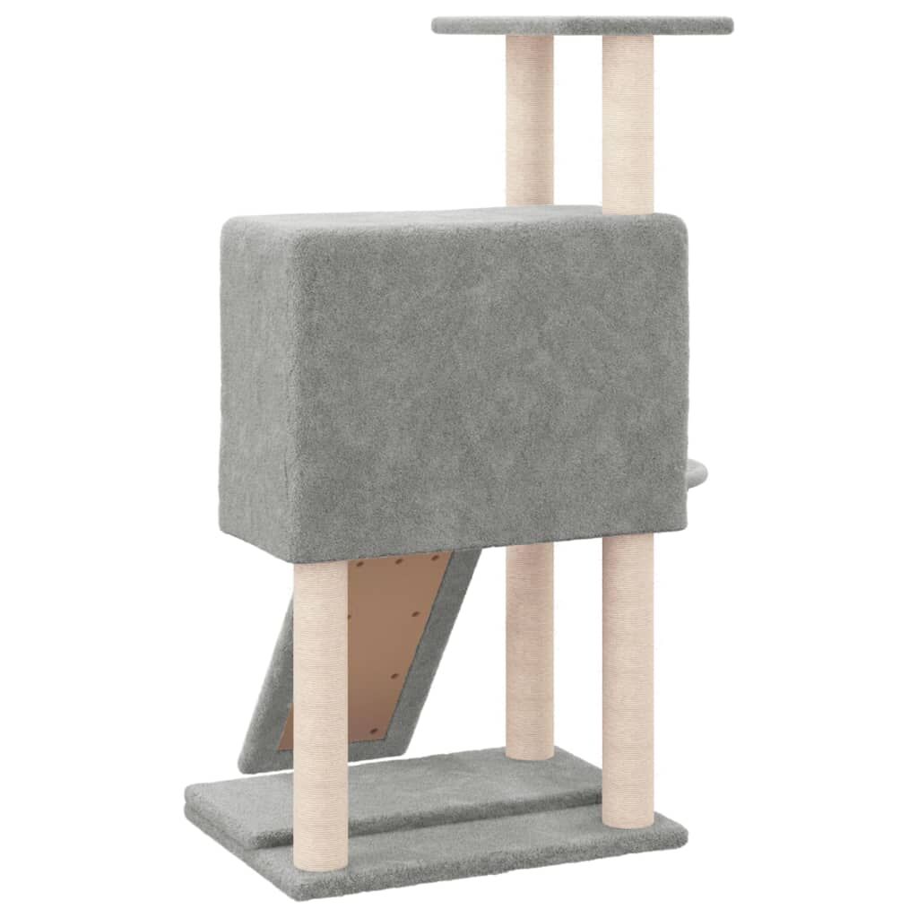 Vidaxl Rascador Para Gatos Con Postes De Sisal Gris Claro 96 Cm_4