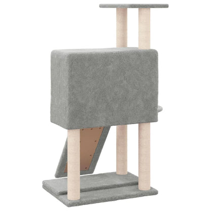 Vidaxl Rascador Para Gatos Con Postes De Sisal Gris Claro 96 Cm_4