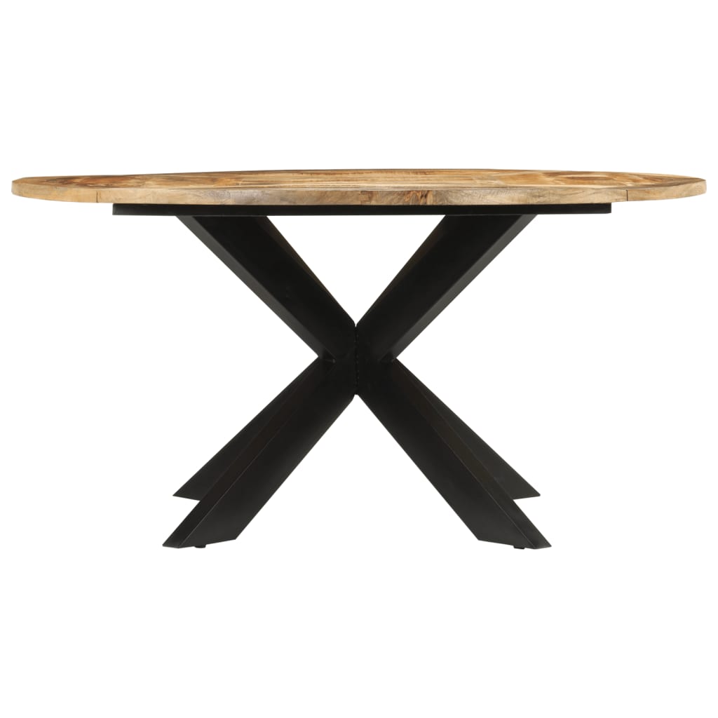 Mesa De Comedor Madera Maciza De Mango Sin Tratar Ø150x76 Cm_1