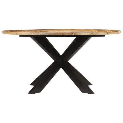 Mesa De Comedor Madera Maciza De Mango Sin Tratar Ø150x76 Cm_1