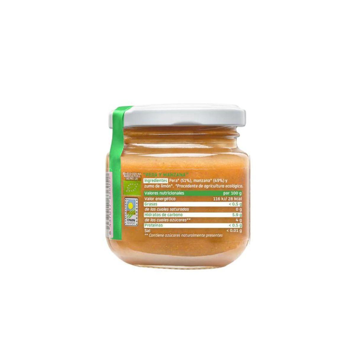Pack 12x Tarrito BIO pera y manzana +6 meses Smileat, 130g