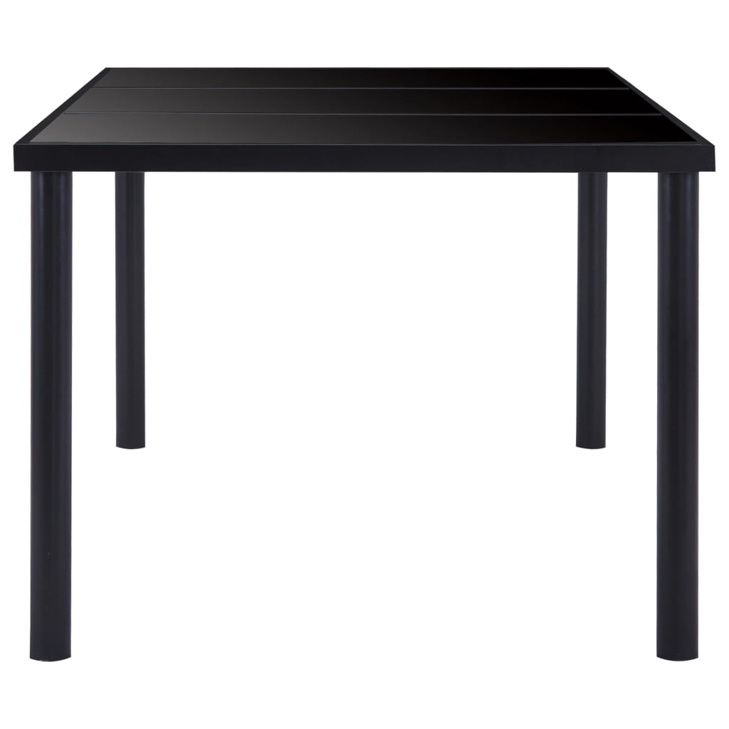 Mesa De Comedor De Vidrio Templado Negro 160x80x75 Cm_1