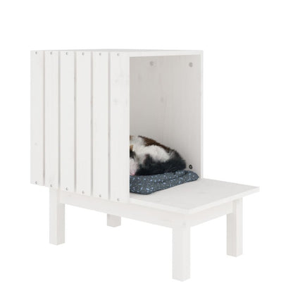 Vidaxl Casa Para Gatos De Madera Maciza De Pino Blanco 60x36x60 Cm_5