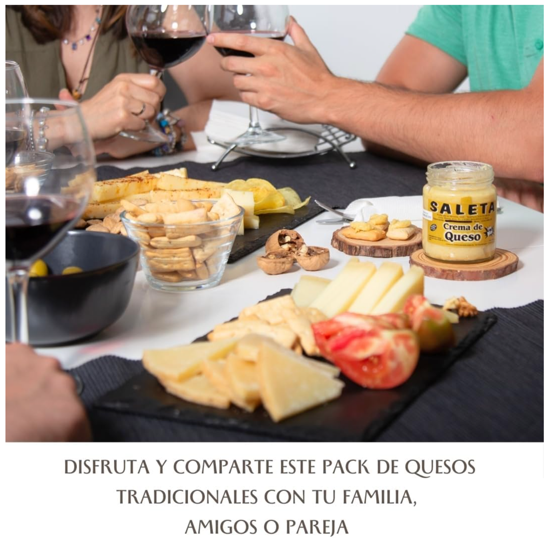 Surtido De Quesos Gourmet | 3 Cuñas Quesos Curado, Semicurado Y Añejo Y 2 Tarros Crema De Queso Para Untar_2