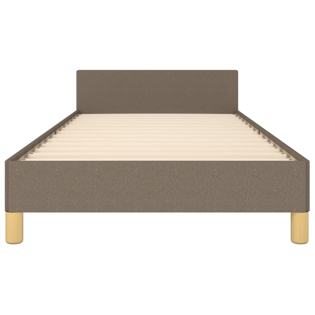 Estructura De Cama Con Cabecero De Tela Gris Taupe 90x200 Cm / Vetonek_5