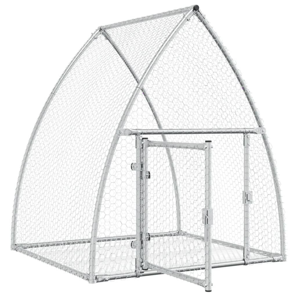 Vidaxl Conejera Acero Galvanizado Plateado 100x105x120 Cm_3