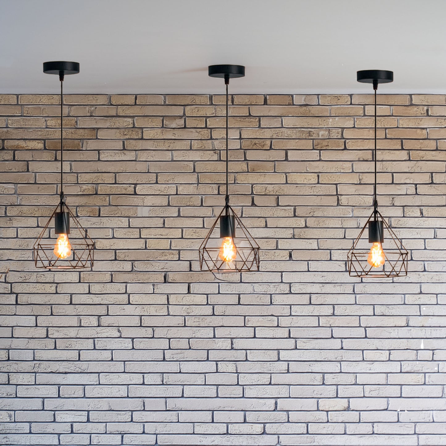 Wellhome Lámpara Suspensión Metálico Negro Ø19x22cm_2