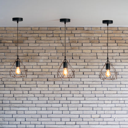 Wellhome Lámpara Suspensión Metálico Negro Ø19x22cm_2