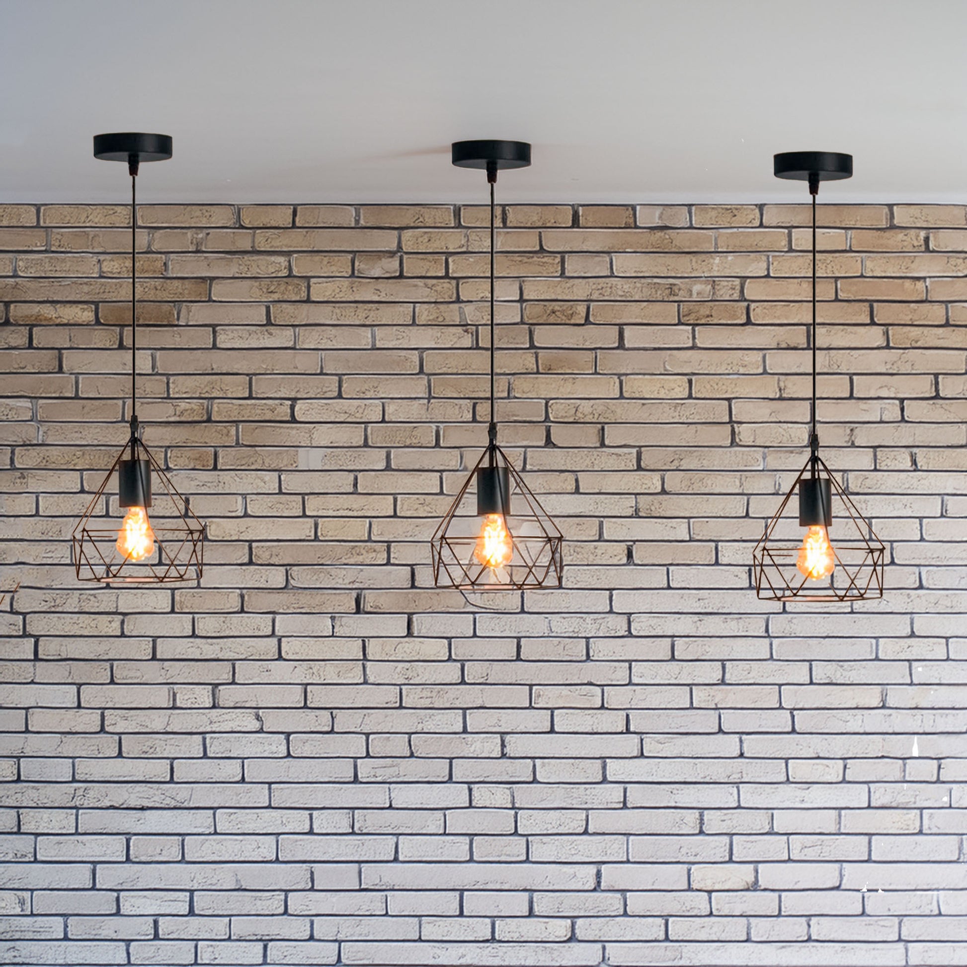 Wellhome Lámpara Suspensión Metálico Negro Ø19x22cm