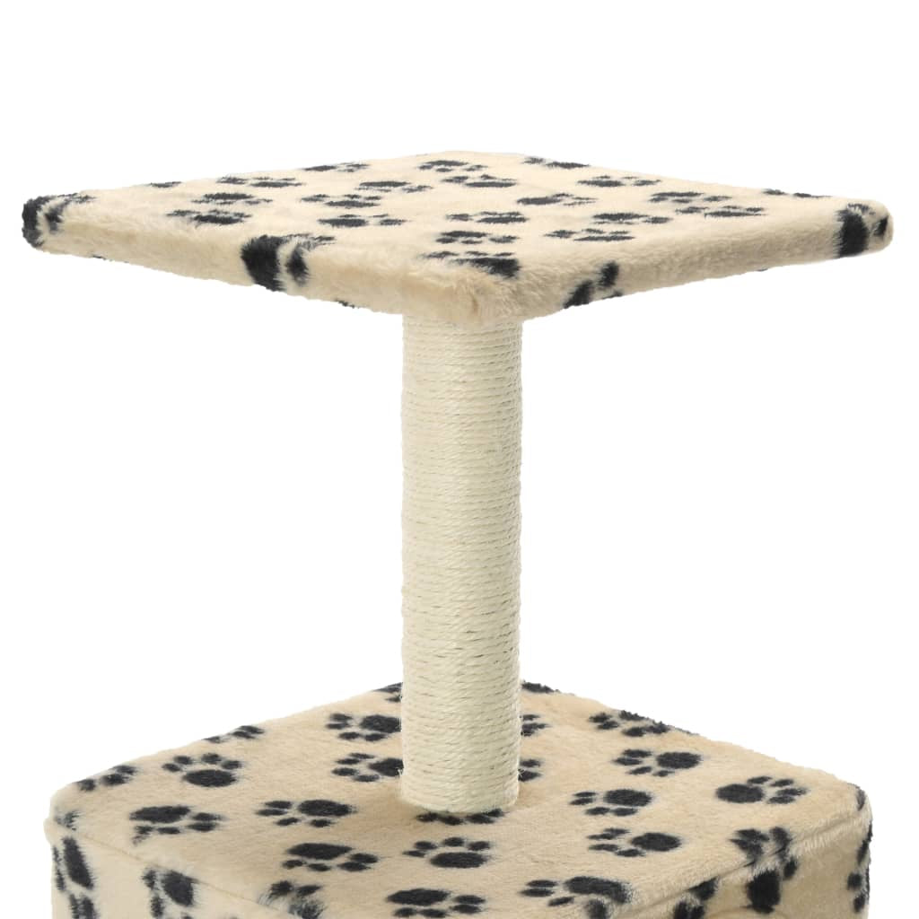 Vidaxl Rascador Para Gatos Con Poste De Sisal 55 Cm Huellas Beige_4