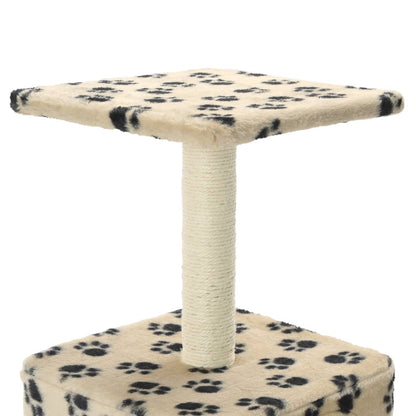 Vidaxl Rascador Para Gatos Con Poste De Sisal 55 Cm Huellas Beige_4
