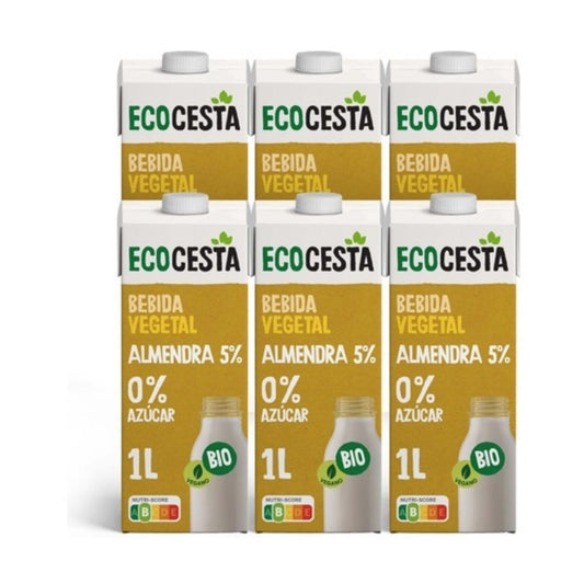 Pack 6 x Bebida Vegetal De Almendra 0% Azúcar Bio, 1L Ecocesta