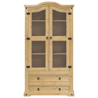 Armario Con Vitrina Corona Madera Maciza Pino 99x43x187 Cm / Vetonek_0