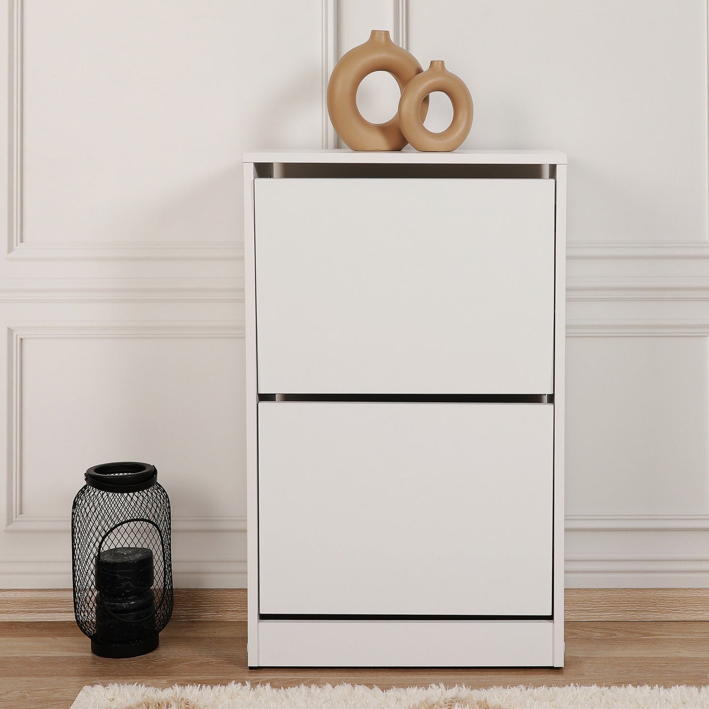 Zapatero,100% Tablero De Aglomerado Rechapado En Melamina, Color Blanco