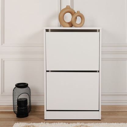 Zapatero,100% Tablero De Aglomerado Rechapado En Melamina, Color Blanco_5