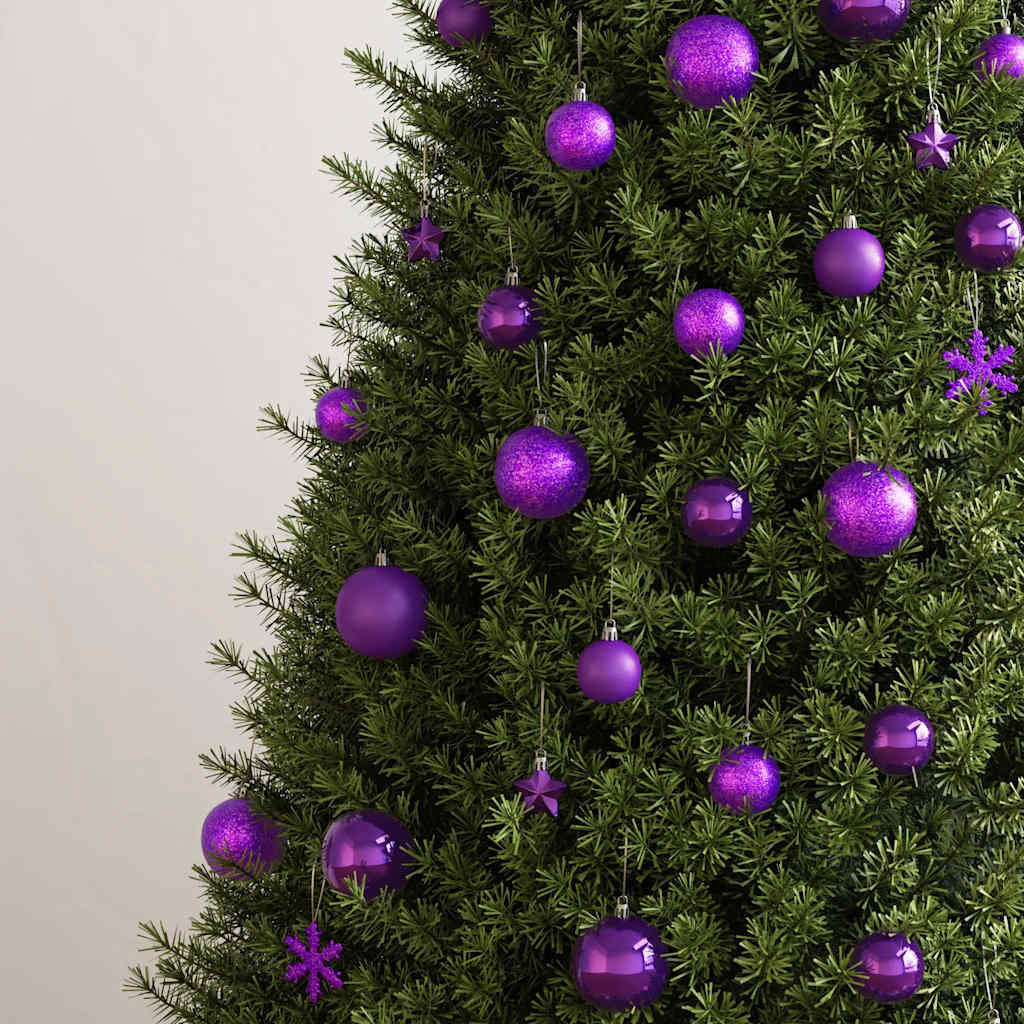 Vidaxl Juego De Bolas De Navidad 111 Pzas Poliestireno Morado_1