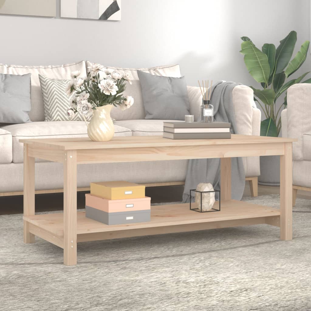 Mesa De Centro De Madera Maciza De Pino 110x55x45 Cm_1