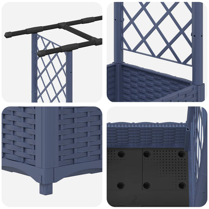 Cama Elevada Con Trellis Y Techo Gris 164 X 40 X 121 Cm Pp_5