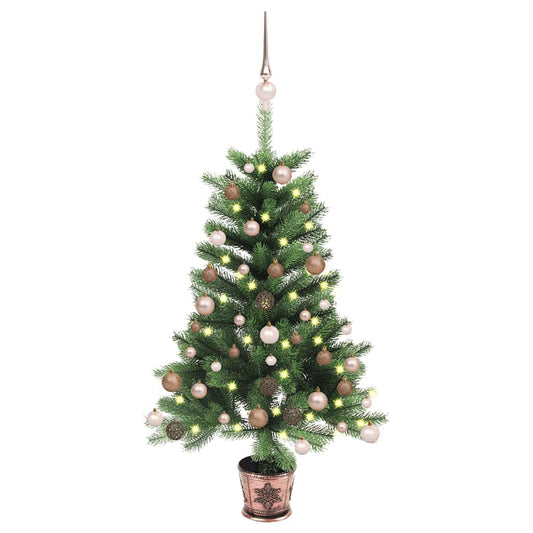 Vidaxl Árbol De Navidad Artificial Con Luces Y Bolas Verde 65 Cm_0