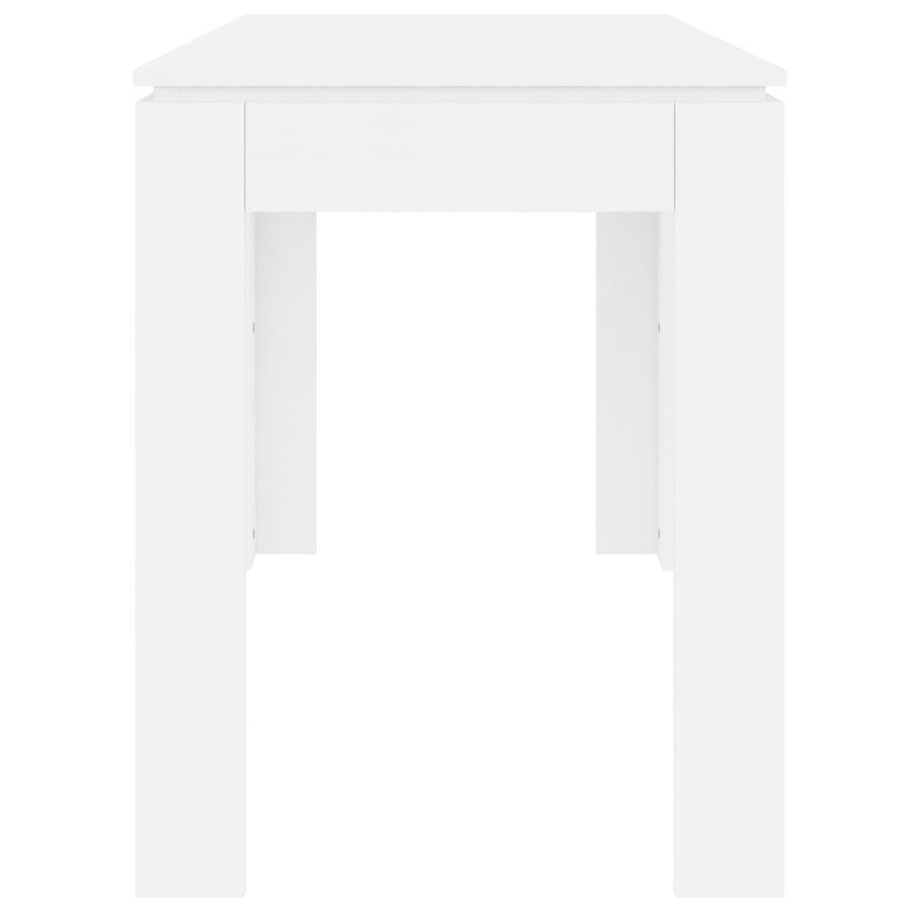 Mesa De Comedor De Madera Contrachapada Blanco 120x60x76 Cm_3