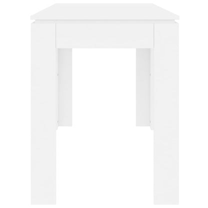 Mesa De Comedor De Madera Contrachapada Blanco 120x60x76 Cm_3