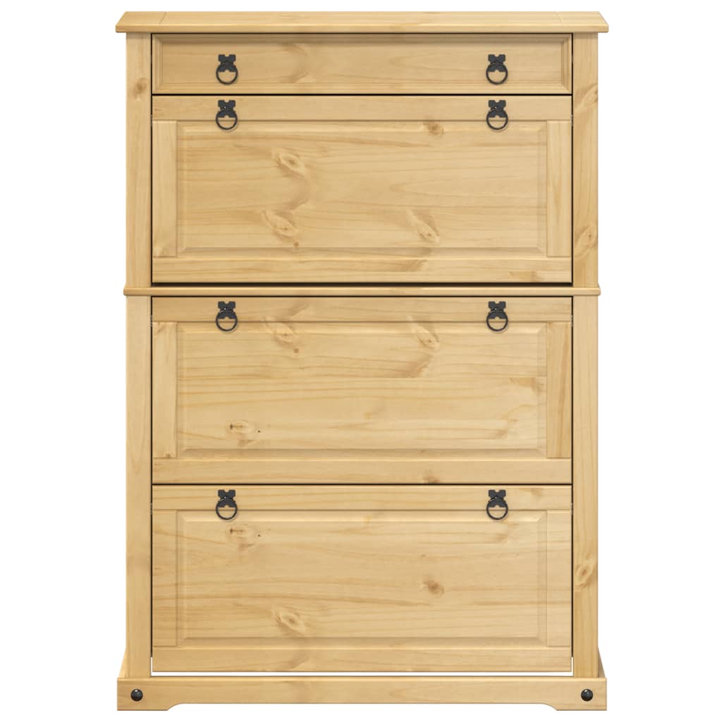 Mueble Zapatero Corona Madera Maciza De Pino 99x32x138 Cm / Vetonek_2