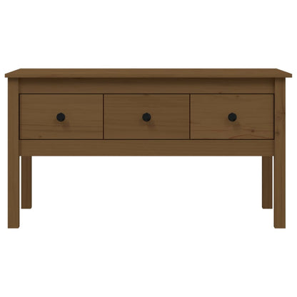 Mesa De Centro Madera Maciza De Pino Marrón Miel 102x49x55 Cm_4