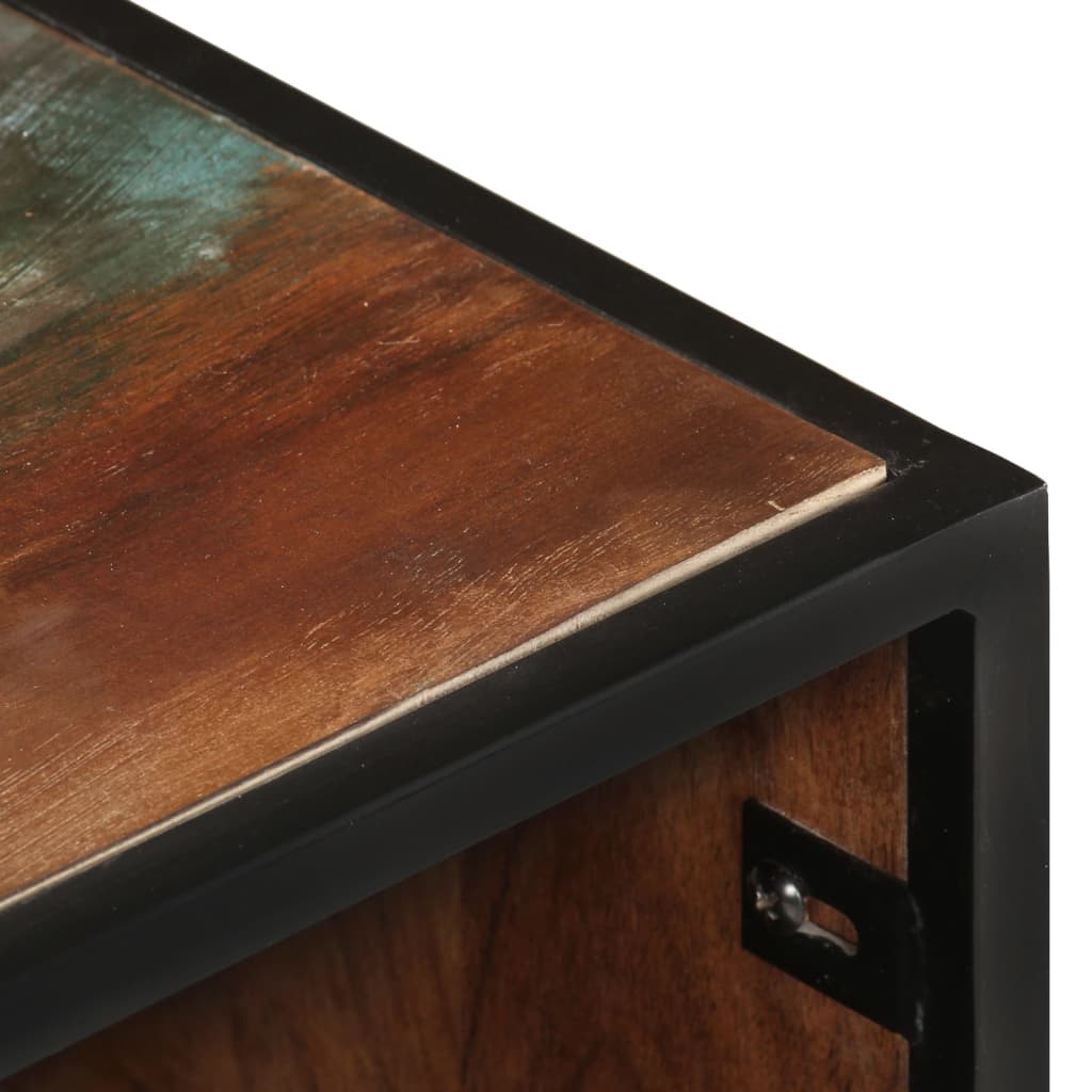Mesita De Noche De Madera Maciza Reciclada 40x30x50 Cm_3