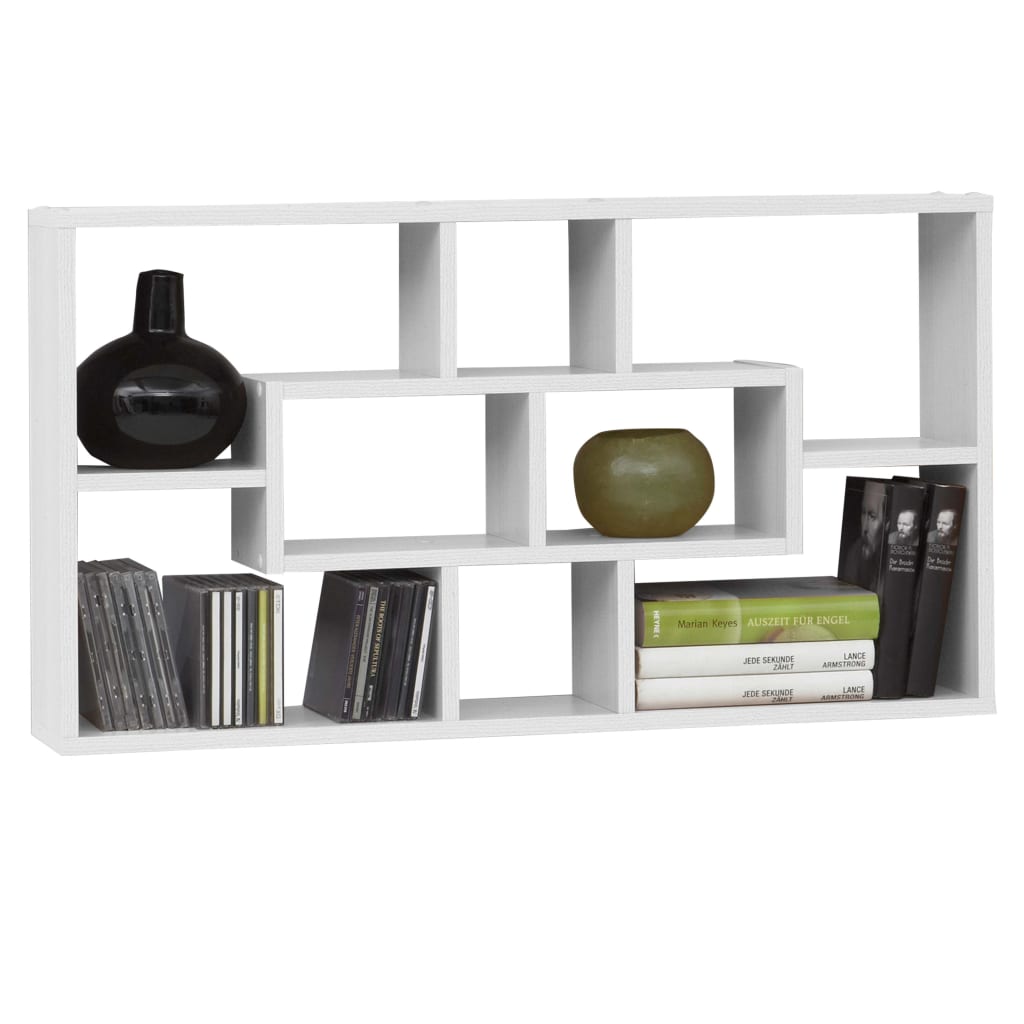 Fmd Estantería De Pared Rectangular Con 8 Compartimentos Blanca / Vetonek_2