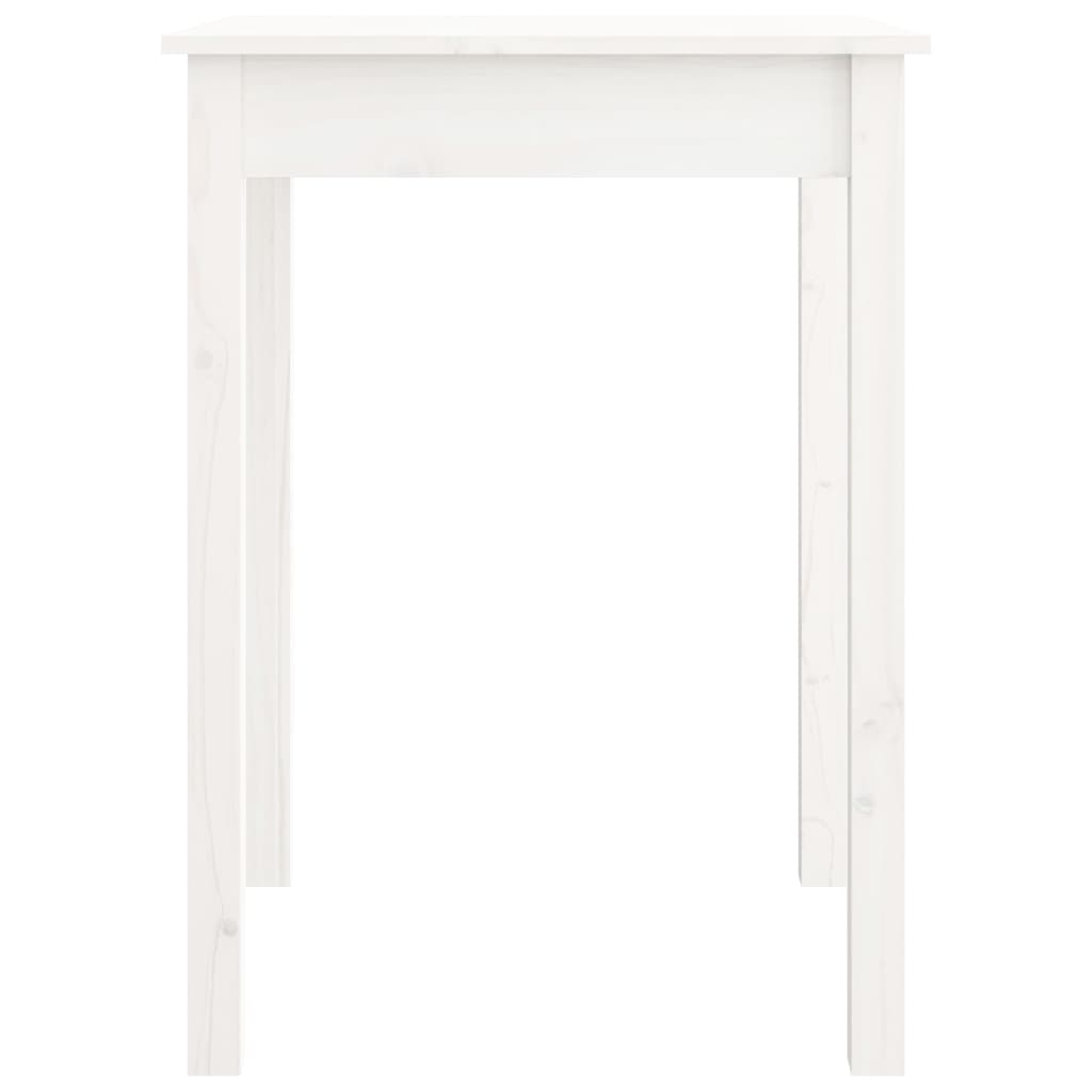 Mesa De Comedor Madera Maciza De Pino Blanca 55x55x75 Cm_1