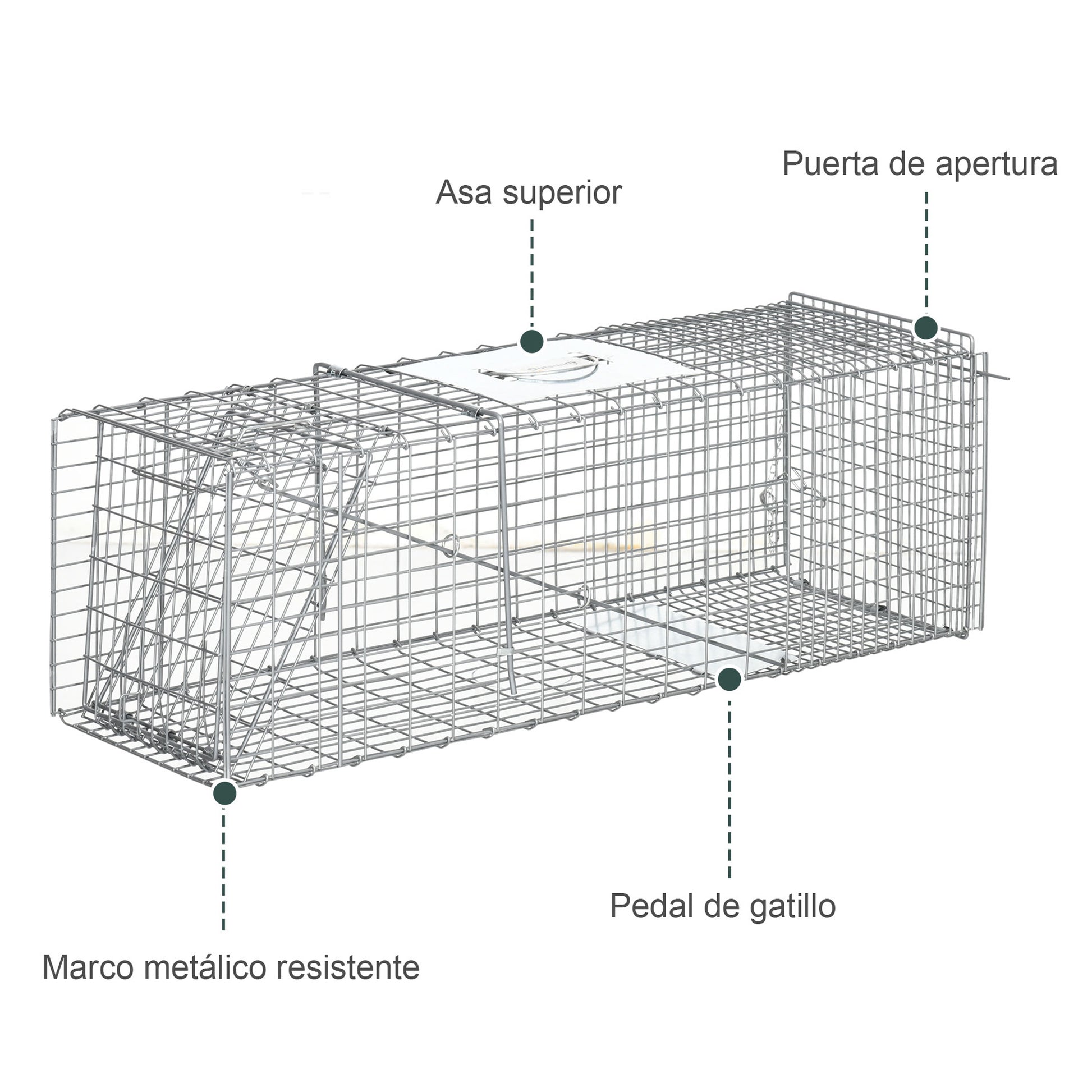 Outsunny Trampa Para Animales Vivos Plegable 93x31x34_5