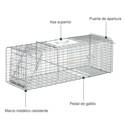 Outsunny Trampa Para Animales Vivos Plegable 93x31x34_5