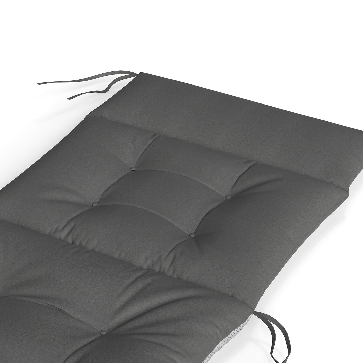 Outsunny Set De 4 Cojines Para Sillas De Jardín Con Respaldo Correas Gris_3
