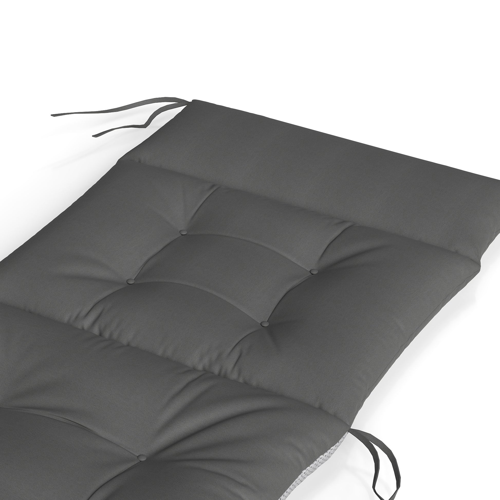Outsunny Set De 4 Cojines Para Sillas De Jardín Con Respaldo Correas Gris_3